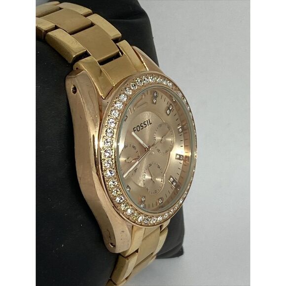 Fossil Riley ES2811 Women's Rose Stainless Steel Analog Dial Quartz Watch FR91 - Picture 5 of 12
